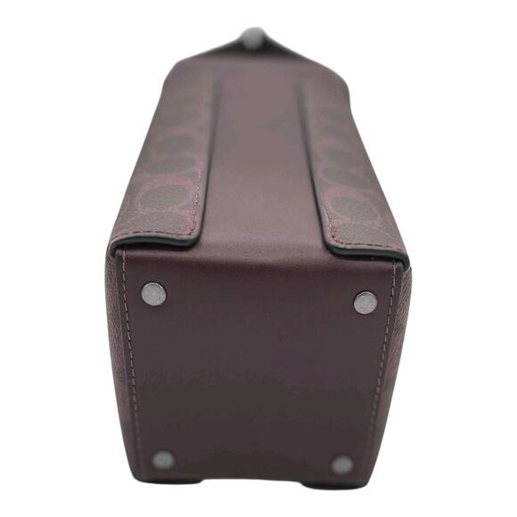 COACH SIGNATURE WINE BOTTLE CARRIER TOTE HOLDER BAG BURGUNDY WINE GREAT GIFT NEW - Picture 6 of 7